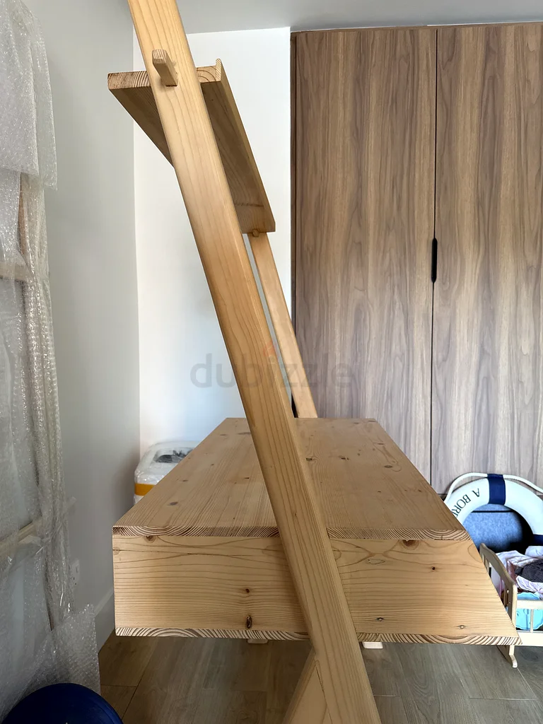 Stylish Wooden Study Table with Shelves63221861486722113