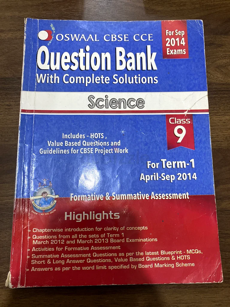أوسوال بنك أسئلة العلوم للصف التاسع CBSE CCE632645876058901122