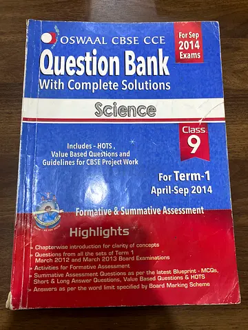 Oswaal CBSE CCE Class 9 Science Question Bank