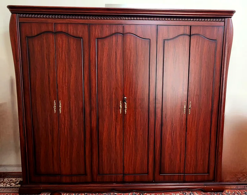 Stunning Classic Wooden bed frame, side tables, 6 doors wardrobe, - Elegant Addition to Your Home62863822447489113