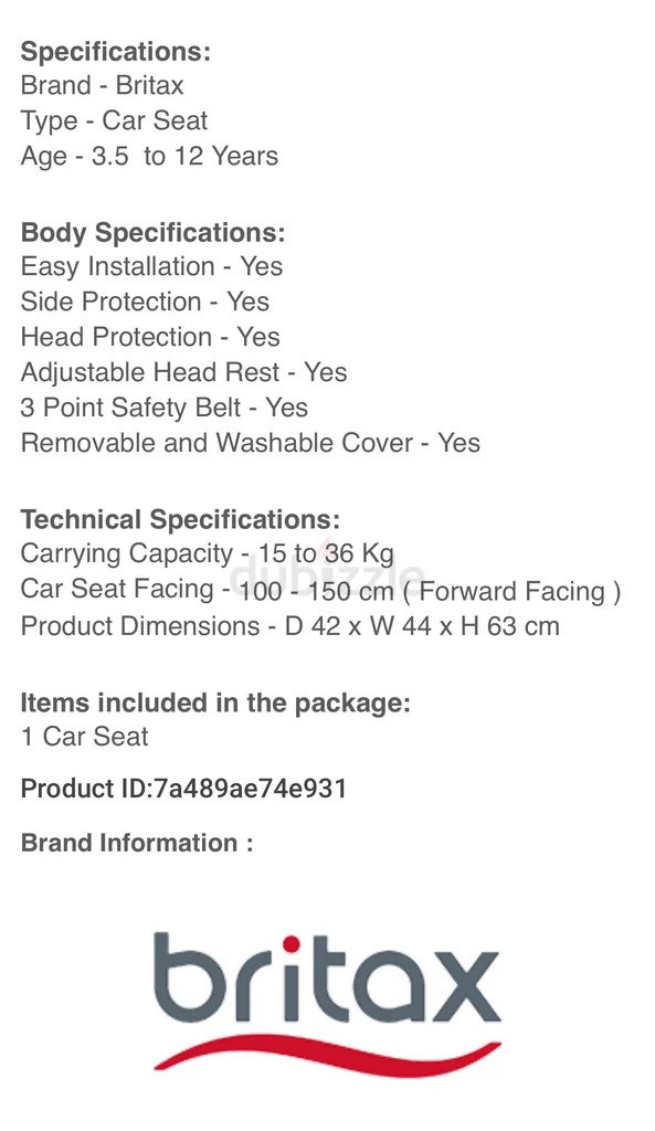 مقعد تقويم السيارة Britax Romer وواقٍ للسيارة62931682524931111