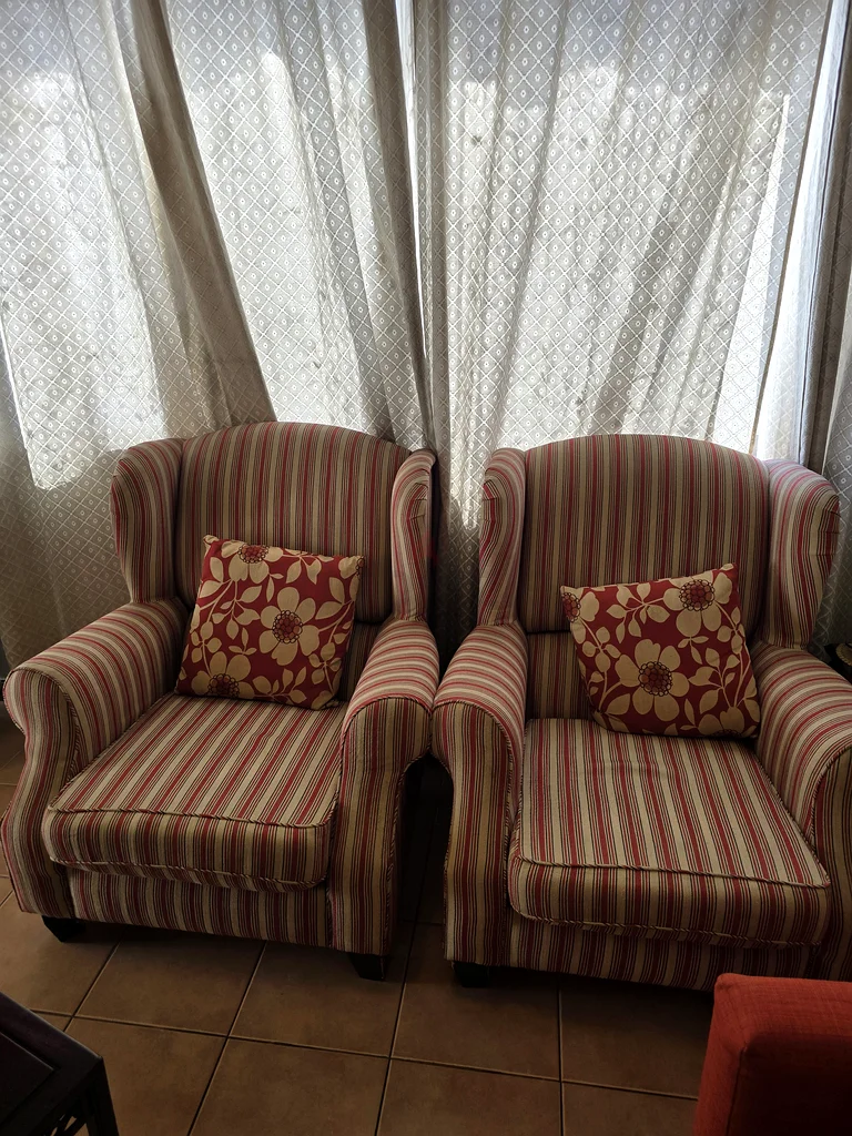 Charming Striped Armchair Set for Cozy Living Room.  Set of 2628638196980501123