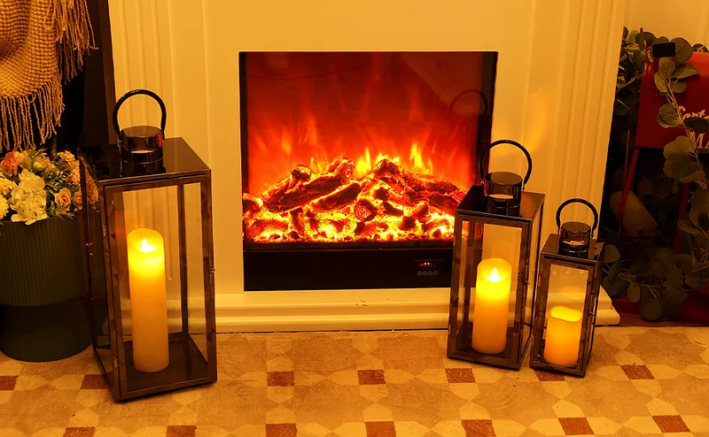 3-PC Set Jumbo Luxury Modern Indoor/Outdoor Hurricane Candle Lantern Set with Chrome Plated Structur63220322591233111
