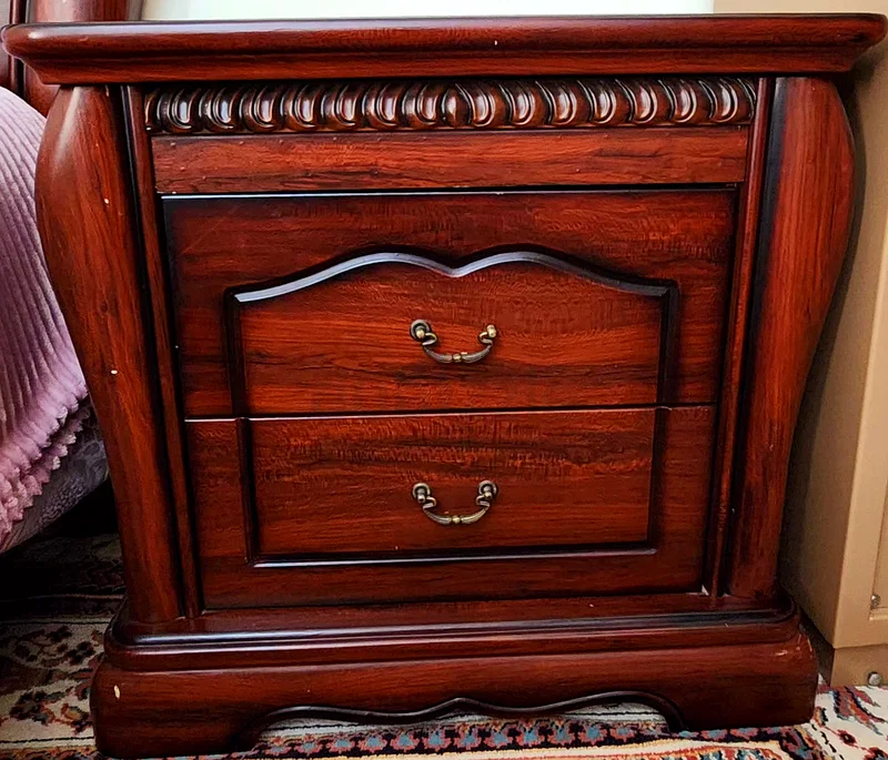 Stunning Classic Wooden bed frame, side tables, 6 doors wardrobe, - Elegant Addition to Your Home62863822447489112