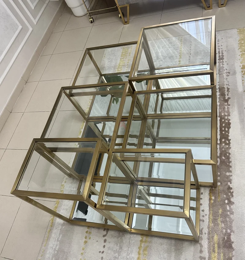 Stylish Modern Glass Coffee Table Set62864708494337111