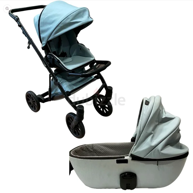 Anex Stroller E-type Travel System with Bassinet Toddler Seat Footmuff  Storage Bag - Light Blue628647104832011123