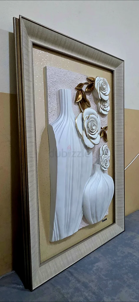 White and Golden 3D Flower Frame629306431507211127