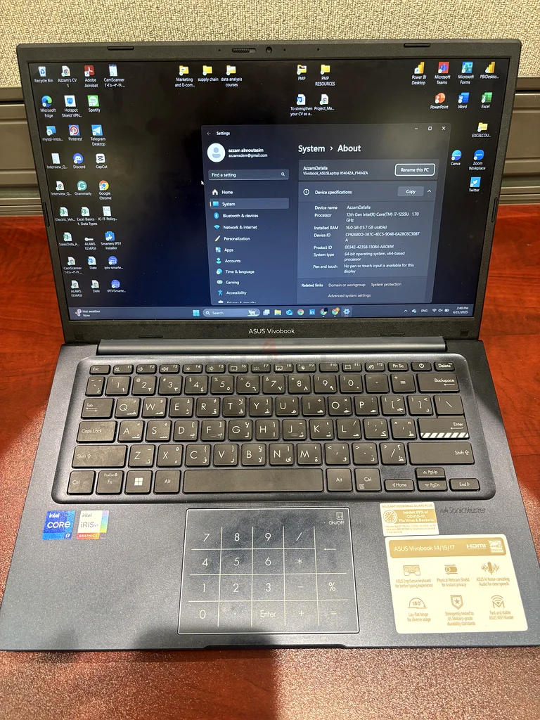 Asus Vivobook 14 بوصة | i7 | 16 جيجابايت رام | 512 جيجابايت SSD - للبيع!632656011532831128