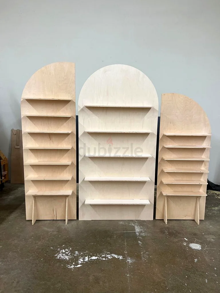 Custom Arch Backdrop Wall with Removable Shelves63442909680385112