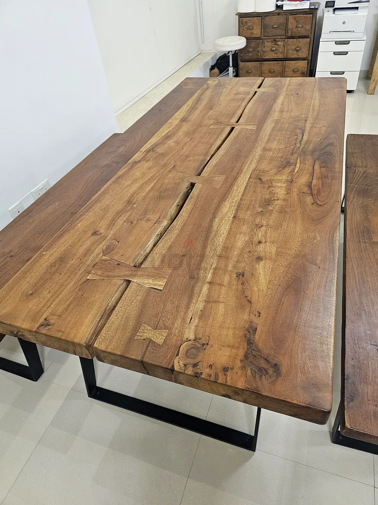 Crate and Barrel Dining Table With Two Benches62863820646401112