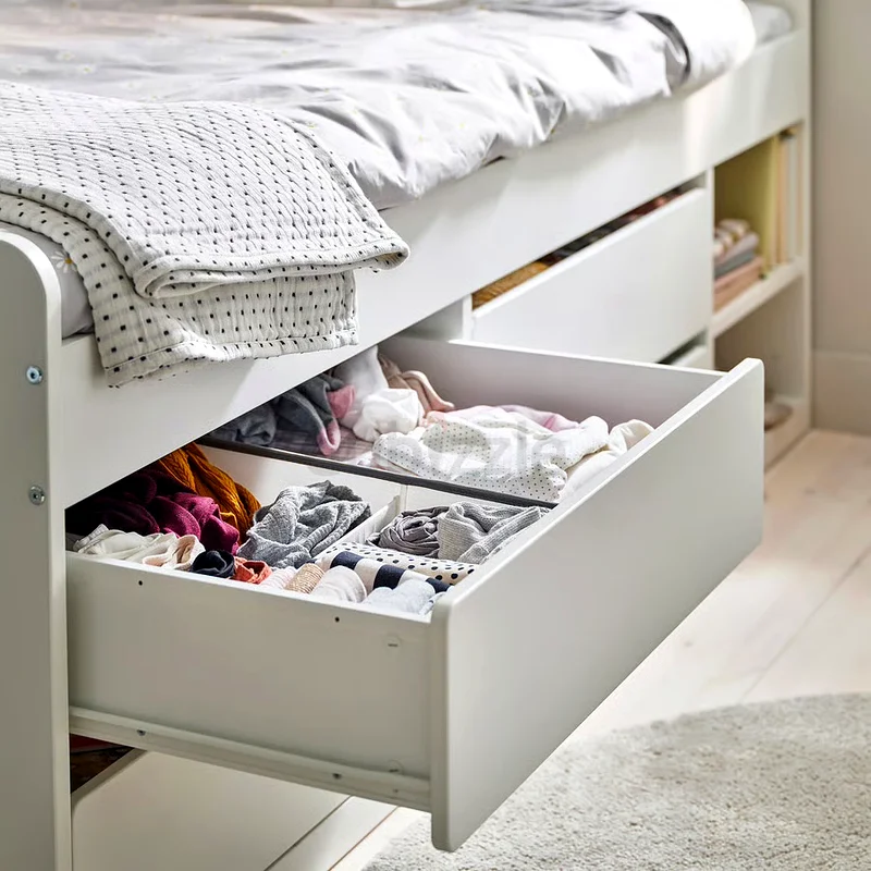 Set of 1 Kids Bed with Storage and  bookshelves62863820545793112