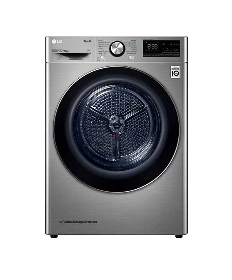 مجفف إل جي جديد كليًا سعة 9 كجم، مجفف بمضخة حرارية، لون فضي، موديل RC90V9EV2W، بدون صندوق63265598972291112