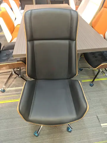 Office leather chairs with wooden back