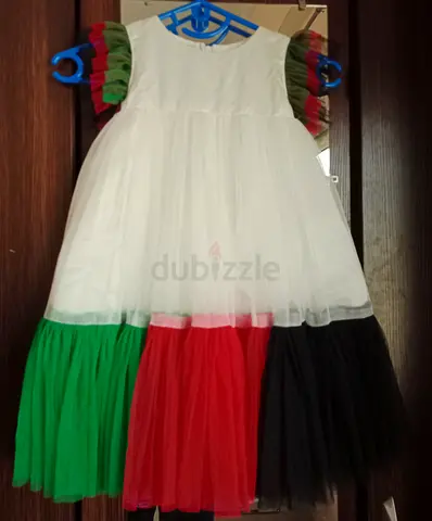 Brand new UAE national Day frock for kids.. beautiful frock.. length 24, suitable for 6 to 7 year ki