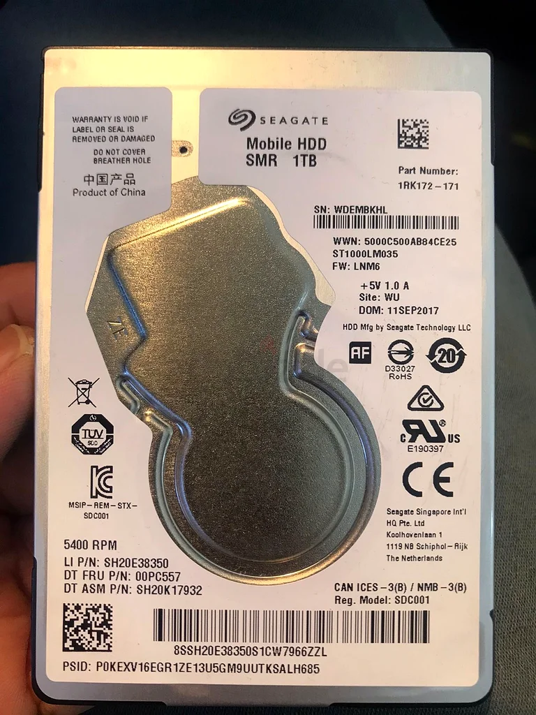 HDD Seagate 1 تيرابايت 2.5 بوصة سليم62933693824131112