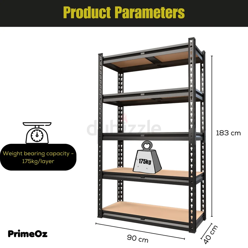 Heavy Duty Steel Shelf 5 Tier 183*90*40cm-175kg/layer bearing capacity62932692274817111