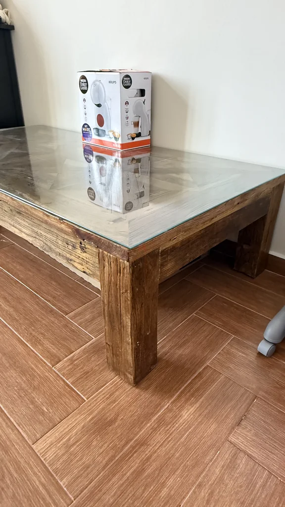 Solid Wood Coffee Table with Glass Top + Free Coffee Machine62863820920707111