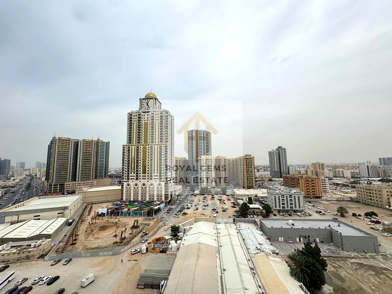 Room and hall for yearly rent, in Gulfa Towers Ajman, at 40,000 with Barking, open view, with Gym and pool, and baby play area.62867823253250111