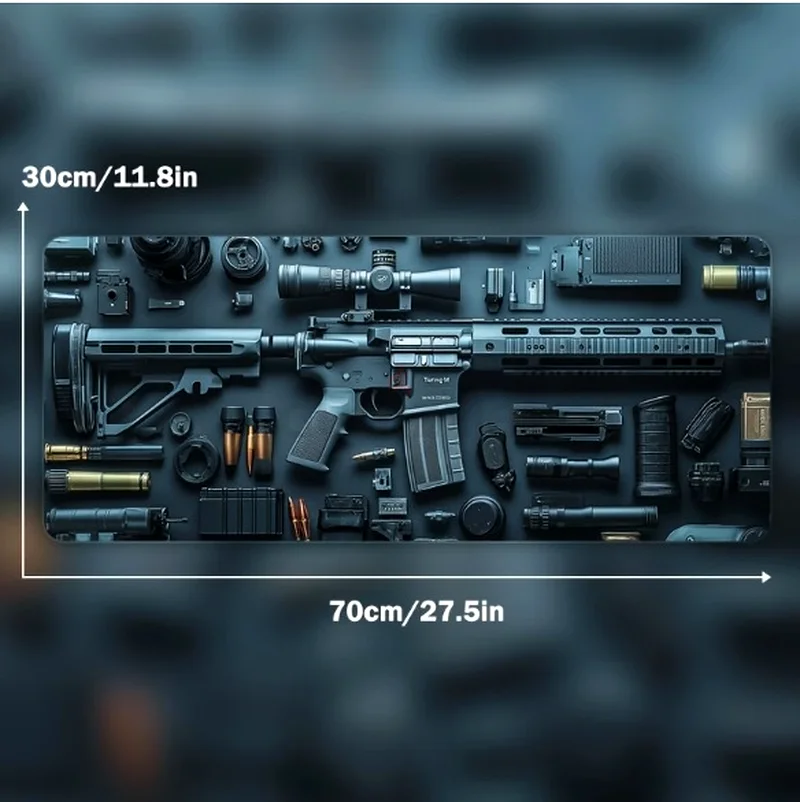 Tactical Firearm Design Gaming Mouse Pad Size: 70cm*30cm63256063676675112