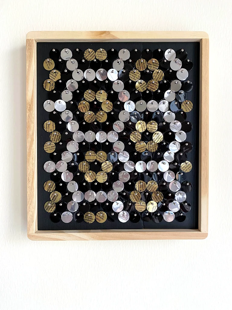 Kinetic Mosaic – Silver, Gold  Black Wall Art (212 Discs)629296543328031124
