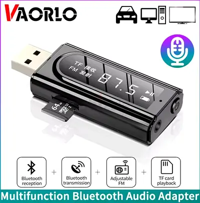 Multifunction Bluetooth Receiver Transmitter USB AUX 3.5mm RCA FM TF Playback/Reader LED Display