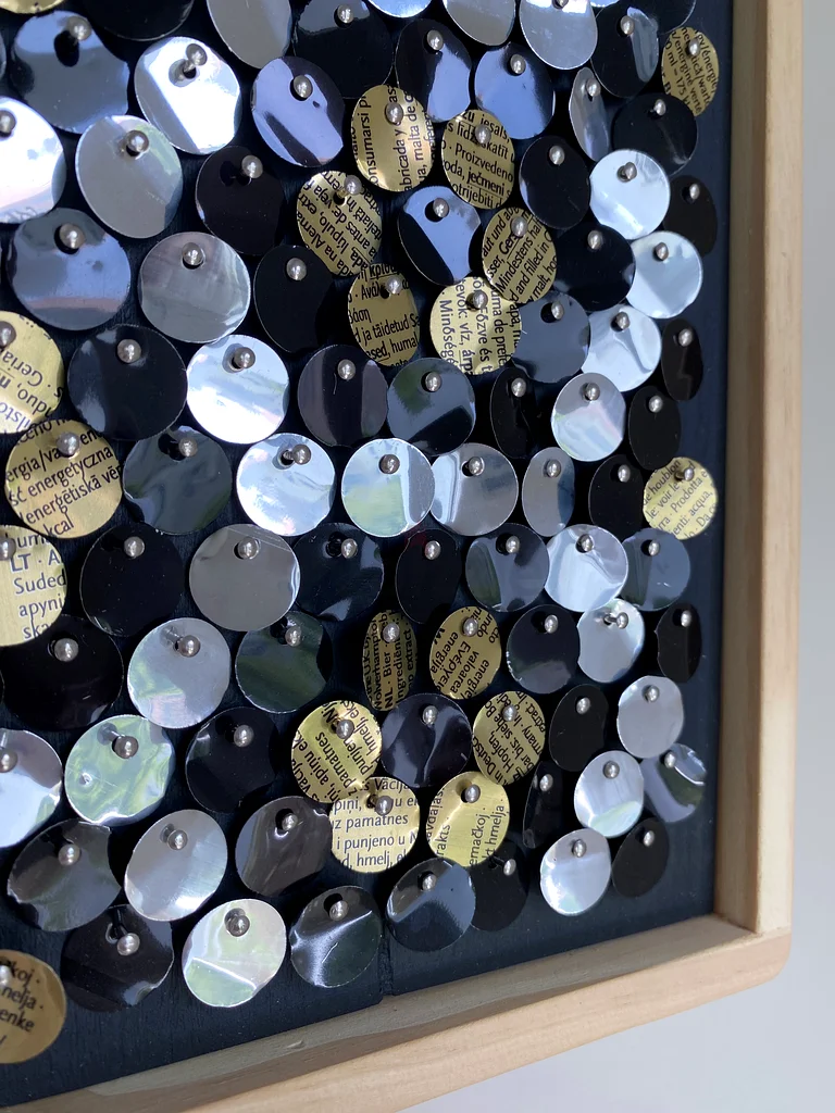 Kinetic Mosaic – Silver, Gold  Black Wall Art (212 Discs)62929654332803113