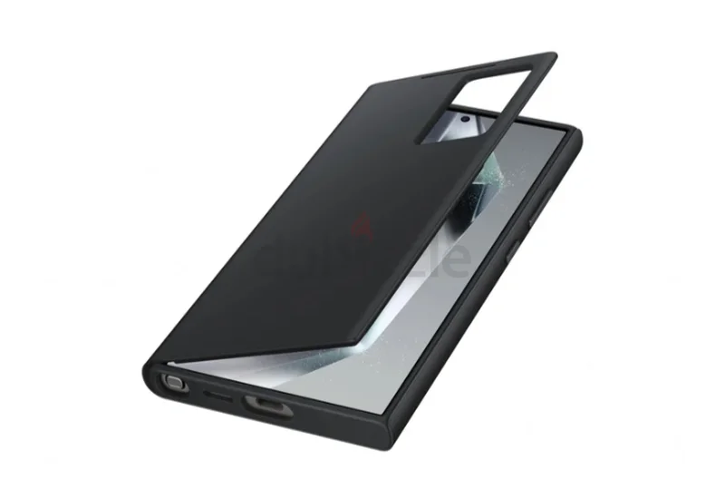 حافظة محفظة Samsung Galaxy S24 Ultra Smart View باللون الأسود، غطاء هاتف أسود لحماية قصوى629306542315531123