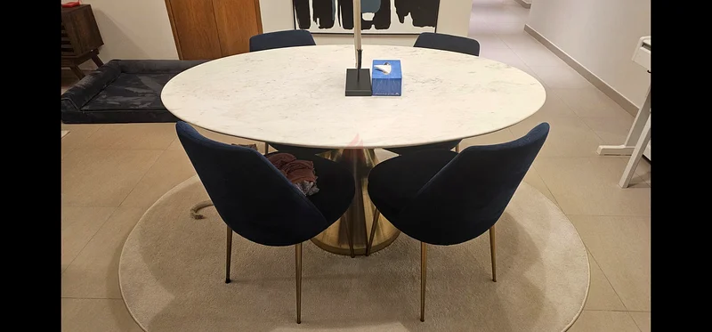 West Elm - Marble Dining Table with 4 Chairs62863822234113114