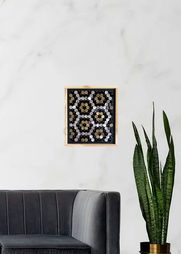 Kinetic Mosaic – Silver, Gold  Black Wall Art (212 Discs)62929654332803112