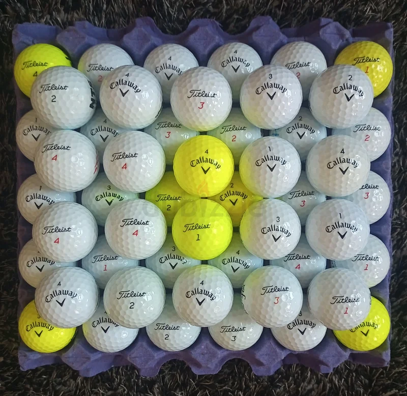 Titleist/Callaway كرات جولف بحالة GradeA متنوعة (عبوة من 50 كرة)62933695309186114