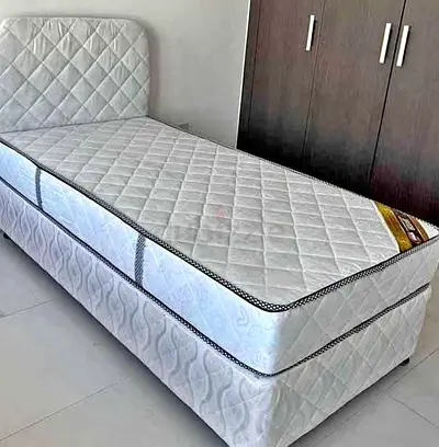 Single size American Basebed with spring mattress for sale. Same day delivery