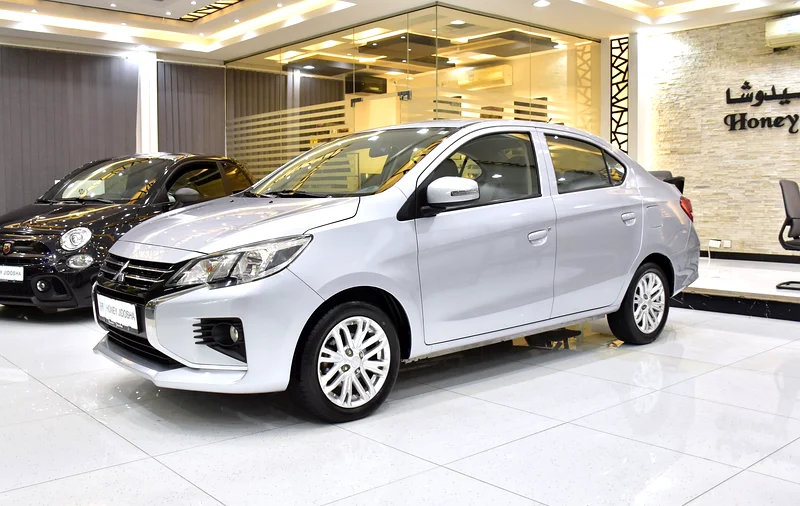 AED 411 EMi at 0% DP | Mitsubishi Attrage (2021 Model) in Silver Color, GCC Specs63173122895875111