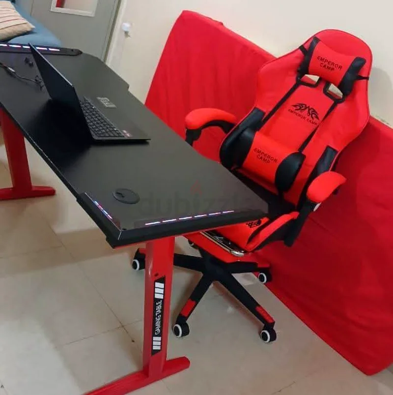 Brand new gaming table with LED light with gaming chair available62930645818882111