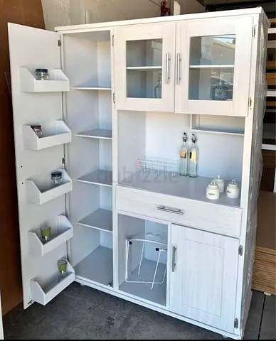 Stylish White Wooden Kitchen Cabinet with Storage