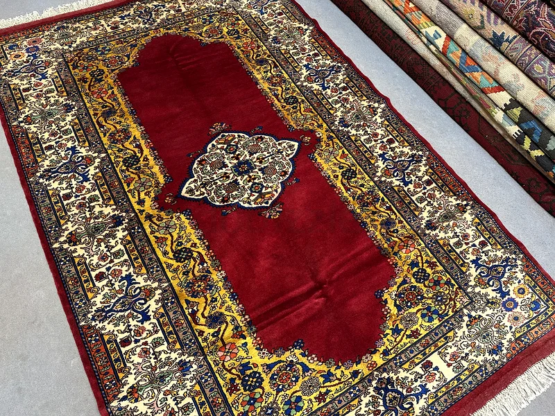 138 x 207 cm | New Handmade Silk and wool Persian Kirman Carpet Fine Quality63209838298626112