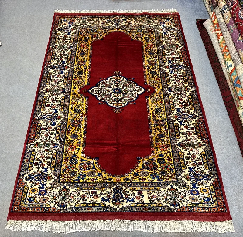 138 x 207 cm | New Handmade Silk and wool Persian Kirman Carpet Fine Quality63209838298626111