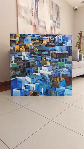 #Di_Shaykh: Blue city painting handmade original