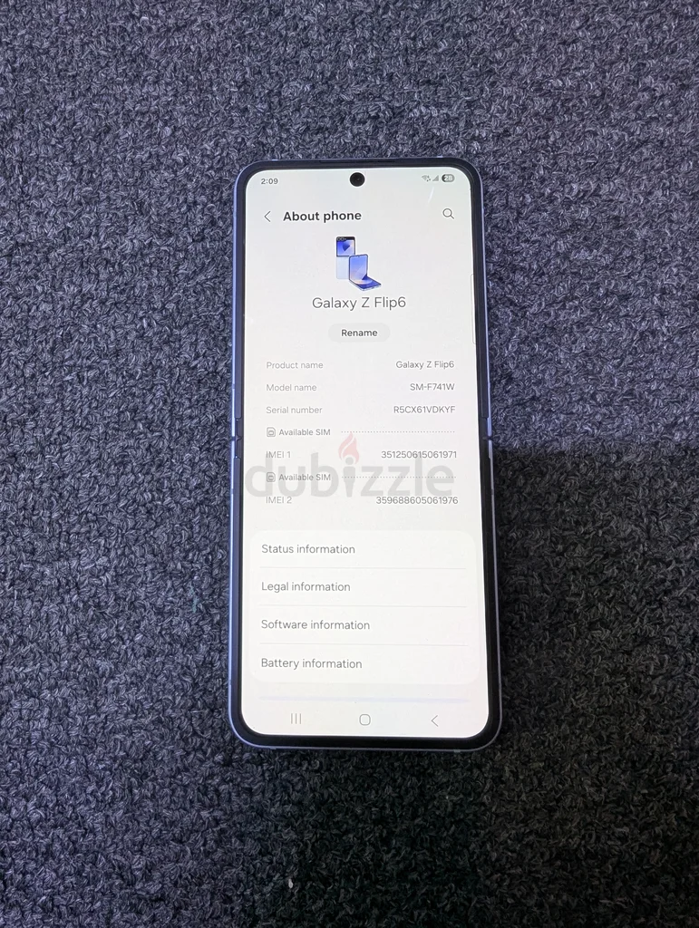 تخزين جالاكسي Z Flip6 12/256 جيجابايت62863825671682112