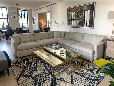 Crate And Barrel Lounge Deep Corner Five Seater Sofa