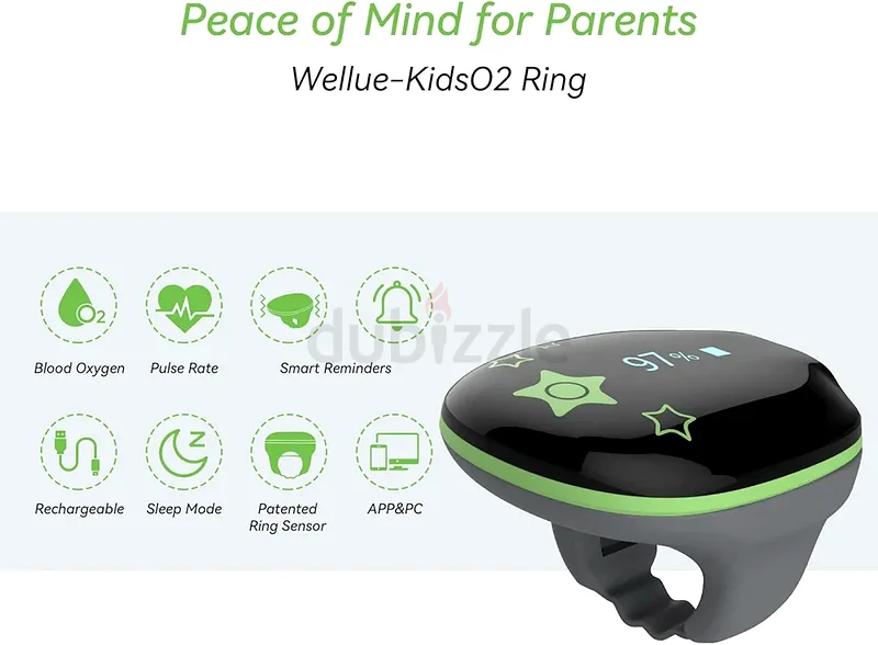 مراقب صحي قابل للارتداء Wellue KidsO2، جهاز مراقبة نوم للأطفال مع بلوتوث وإشعارات63226784454017112