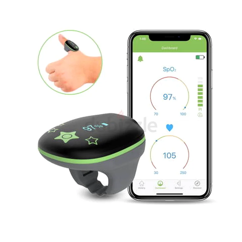مراقب صحي قابل للارتداء Wellue KidsO2، جهاز مراقبة نوم للأطفال مع بلوتوث وإشعارات63226784454017111