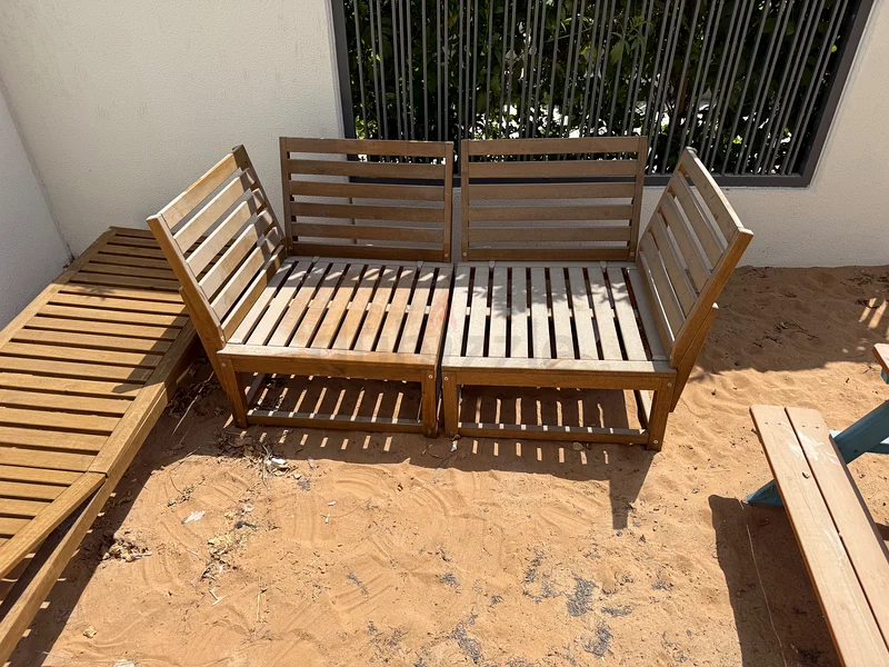 Stylish Outdoor Wooden Sofa for Relaxing Evenings IKEA also have chairs table etc63192099535362111