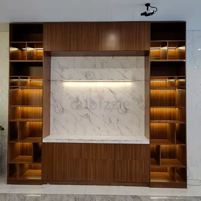 Elegant Wooden Wall Unit for Modern Living Spaces