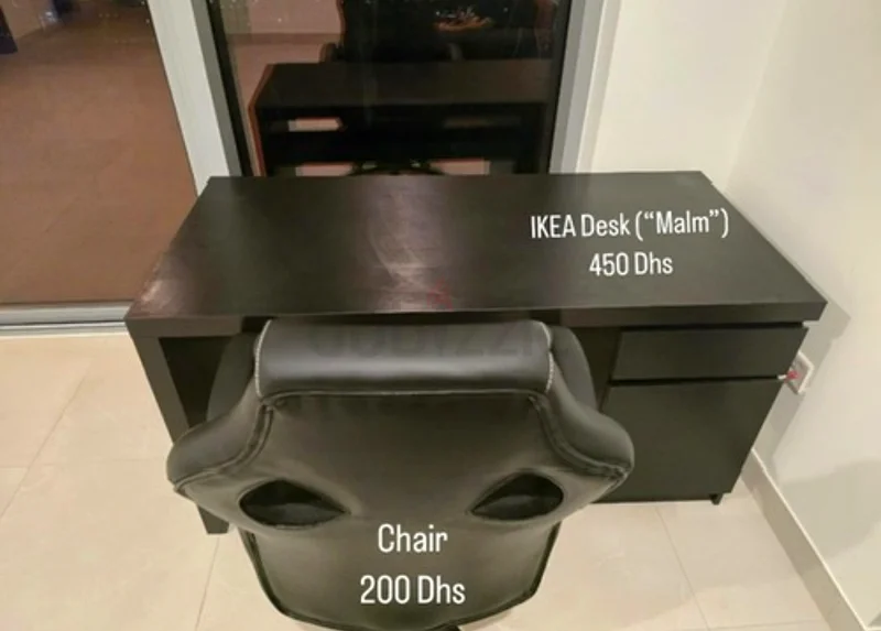 IKEA desk (Malm) and Office Chair63222347255810113