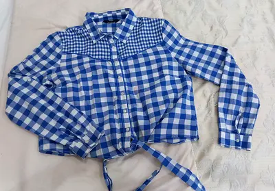 Stylish Blue Gingham Crop Top - Perfect for Casual Wear!