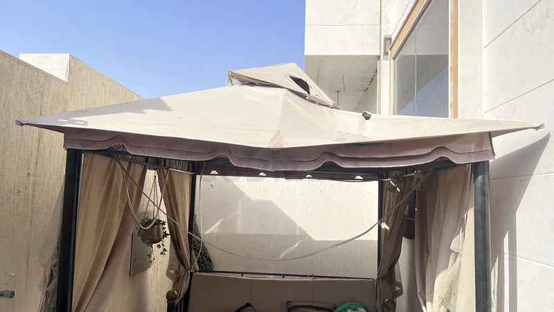 Outdoor garden sofa with umbrella جلسه خارجيه مع مظله632203228876821112