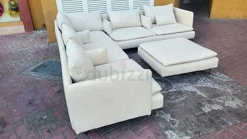 ikea soderhim corner sofa and footstool