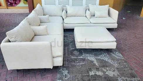 As good as new ikea soderhim corner sofa beige brand new condition without footstool