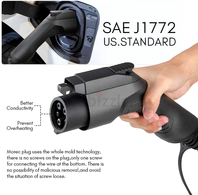 Morecevse EV Charger Type 2 10A UK plug EV Charging Cable Portable Charger Box 2.2KW 6m63263524285442114