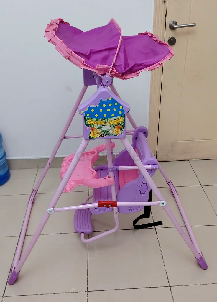 Cute Pink Baby Swing with Canopy - Perfect for Comfort  Play!63204257866371114